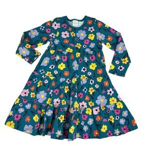 Hanna Andersson Twirl Power Print Tiered Dress 120 / 6-7